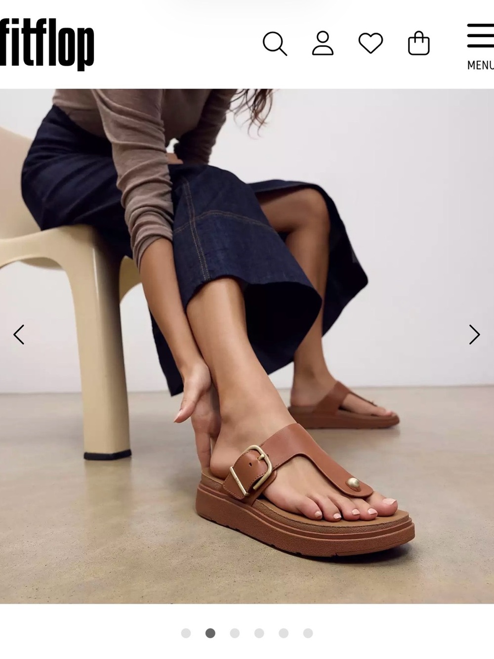 Fitflop Brown Leather Buckle Toe-Post Sandals